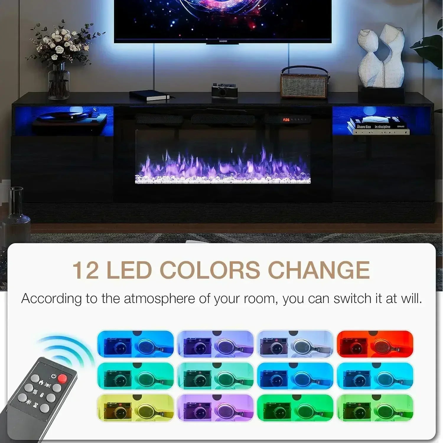 TV Stand with 36" Electric Fireplace