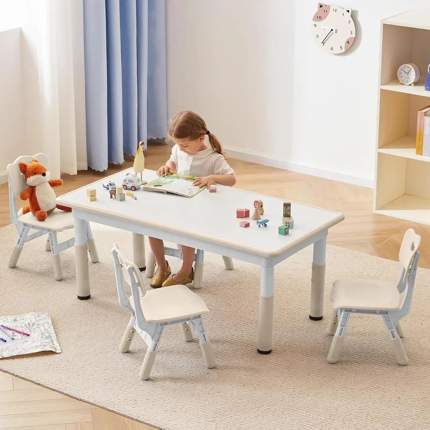 Kids Study Table and Chairs Set
