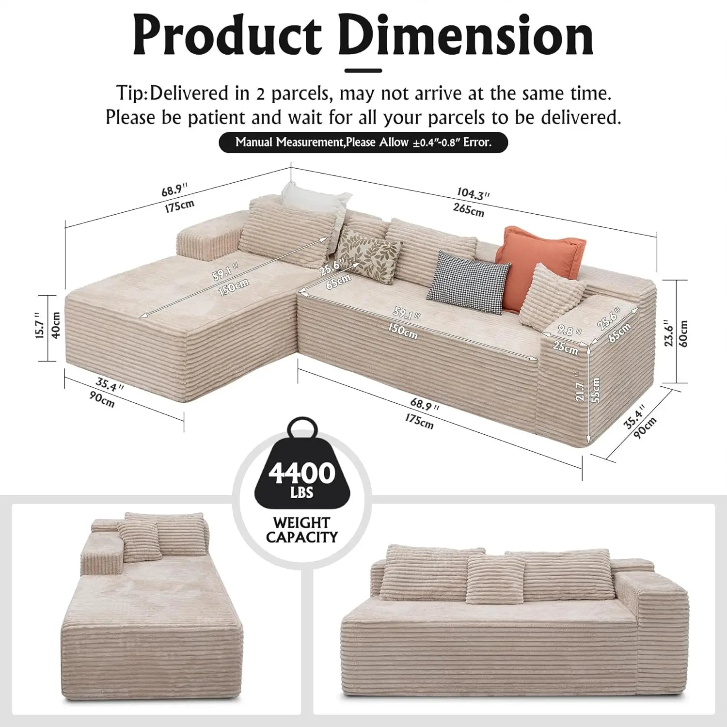 Oversized Modular Sectional Sofa
