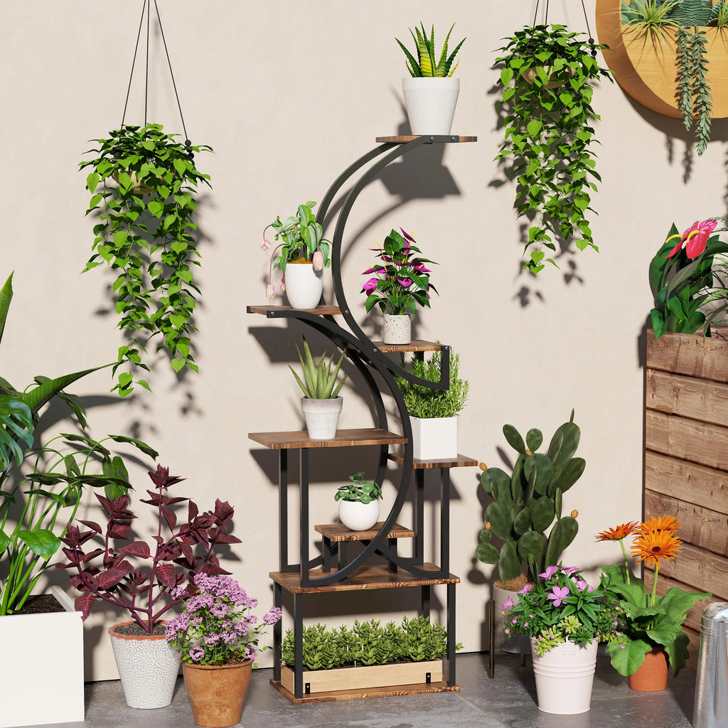 8 Tier Plant Stand, 62" S-Shaped Plant Shelf