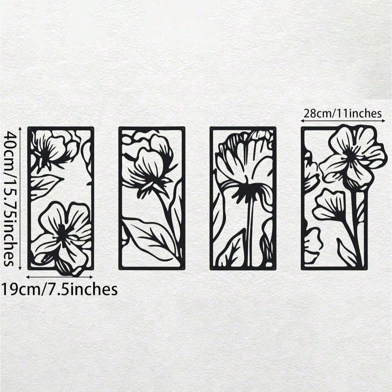 Gothic Floral Metal Wall Art