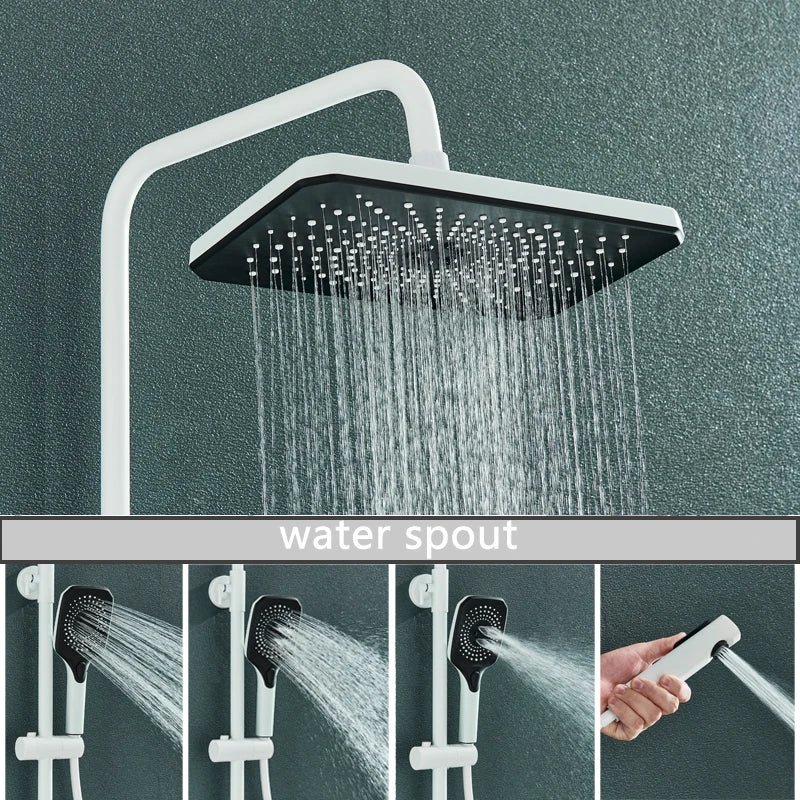 Black Rainfall Bathroom Shower System