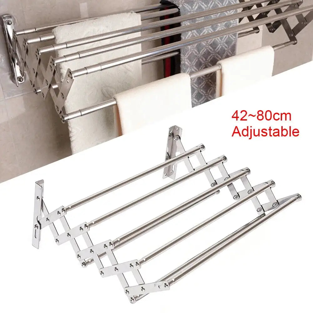 Stainless Steel Wall Mounted Towel or Laundry Drying Rack