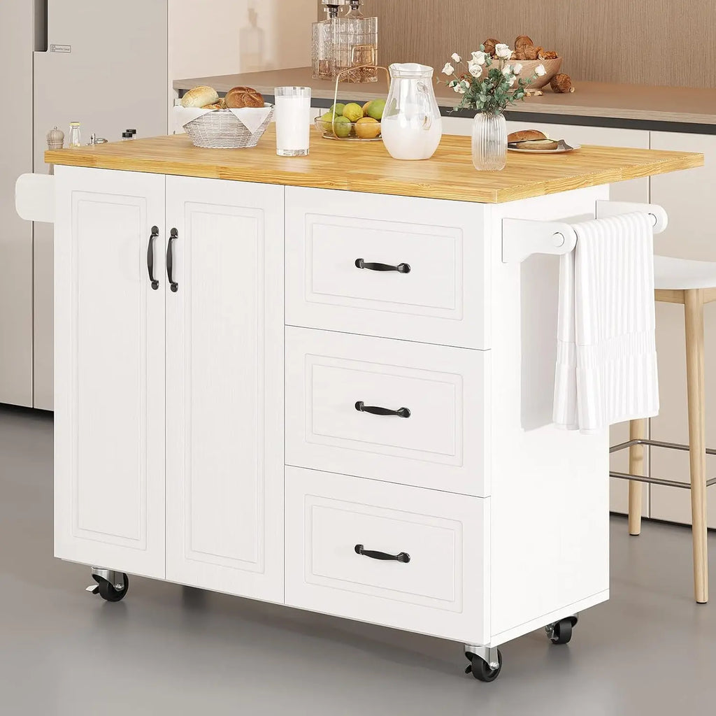Rolling Kitchen Island with Storage