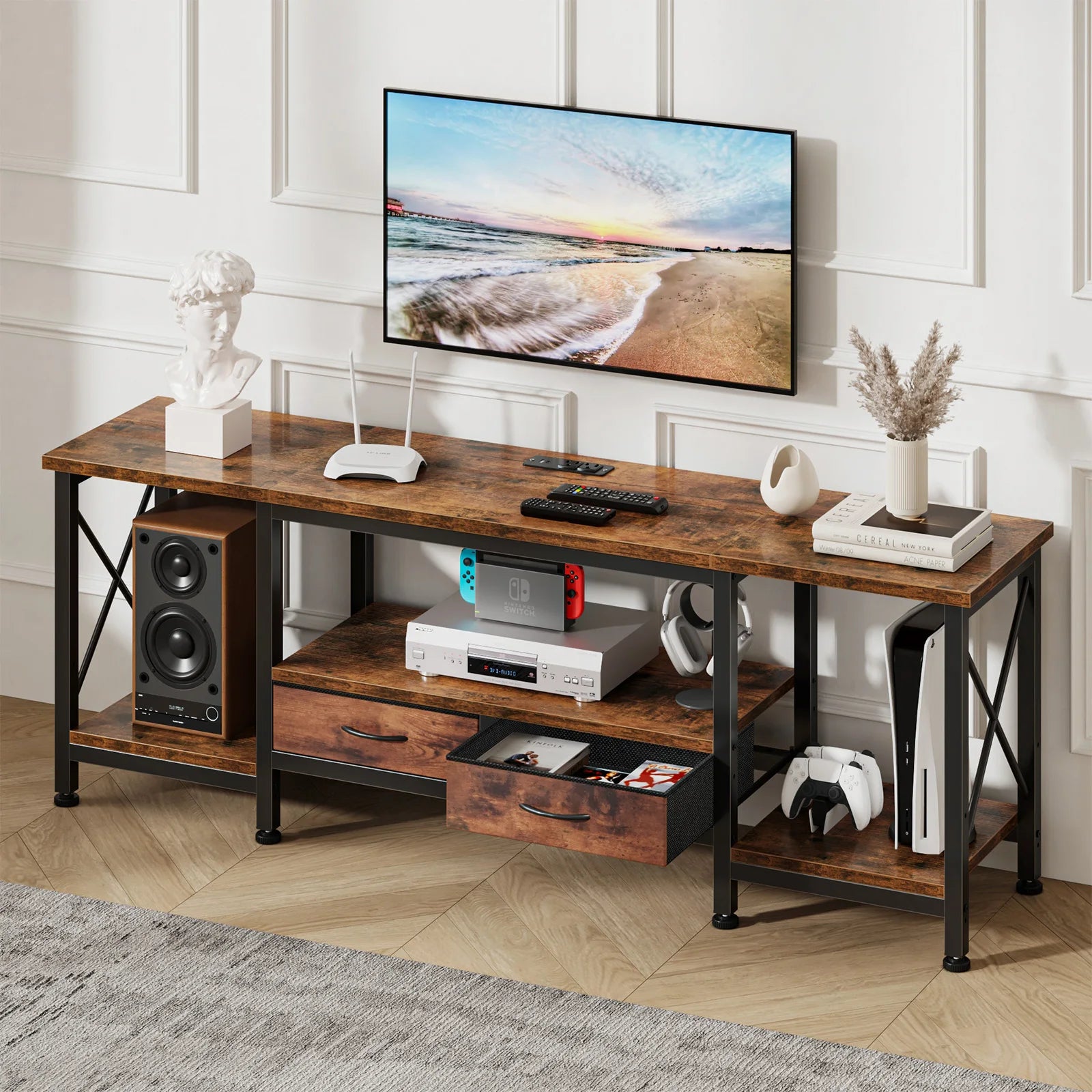 Wooden TV Stand For Up To 70/75 Inch TV