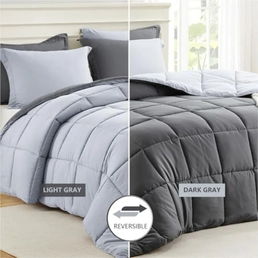 Grey Comforter Set Grey - Reversible
