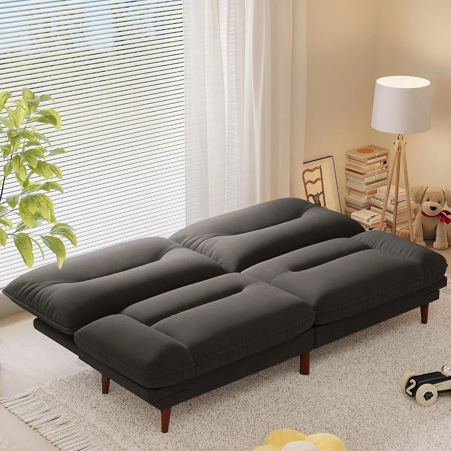 Modern Convertible Loveseat Futon Sofa Bed