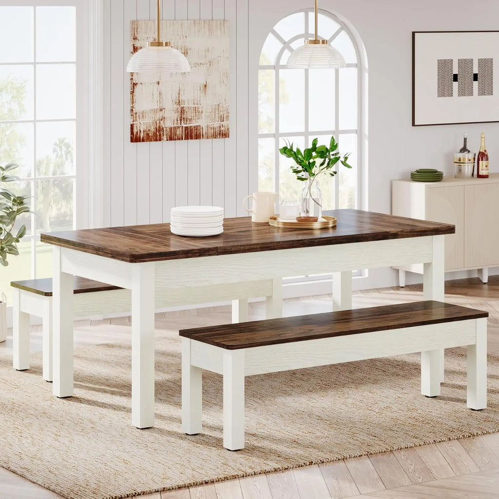 Farmhouse Kitchen Table Set for 4-6