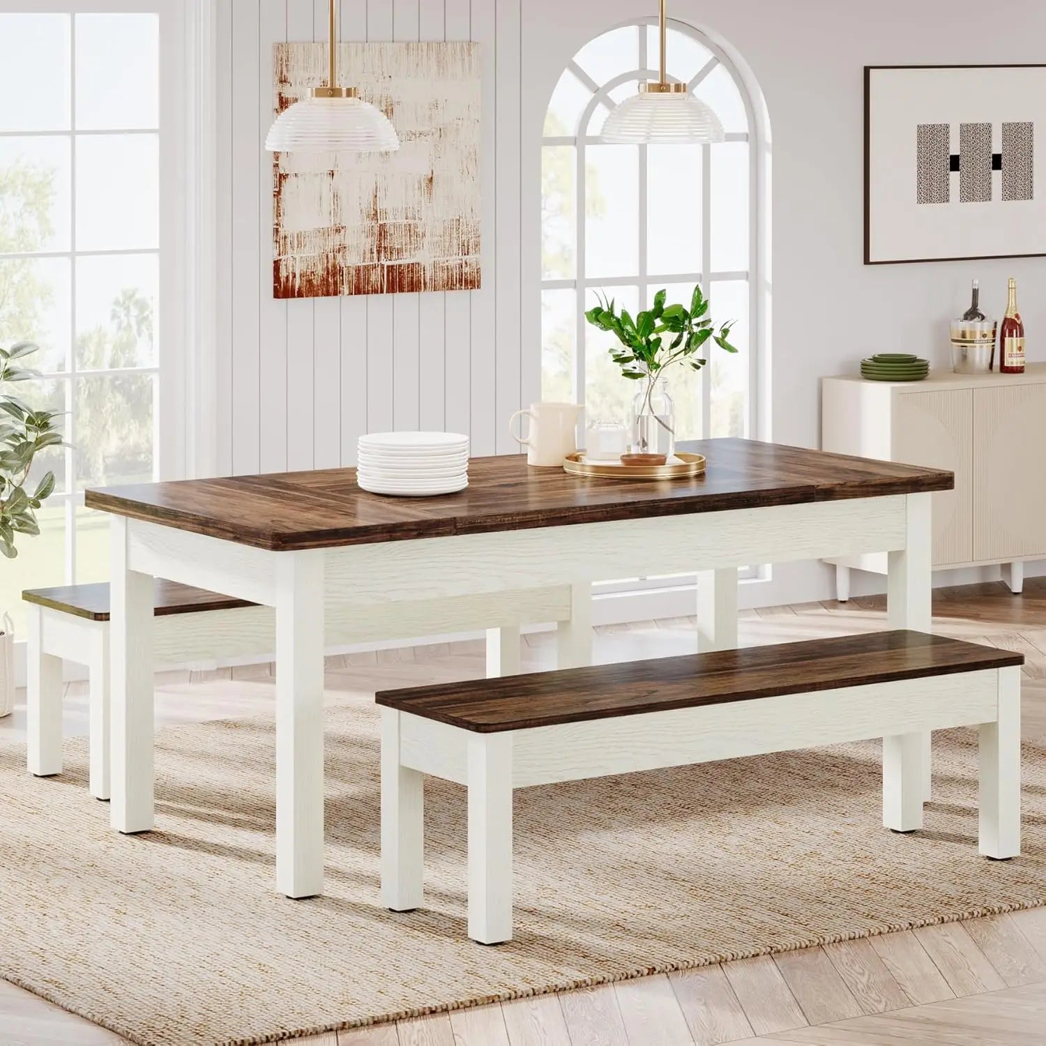 Farmhouse Kitchen Table Set for 4-6