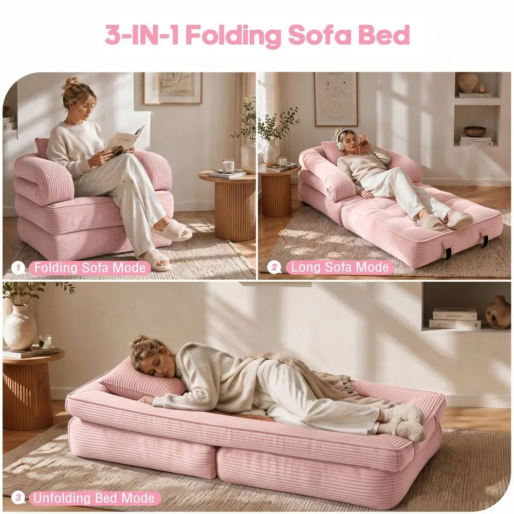 Convertible Boneless Sleeper Chair with Armrests