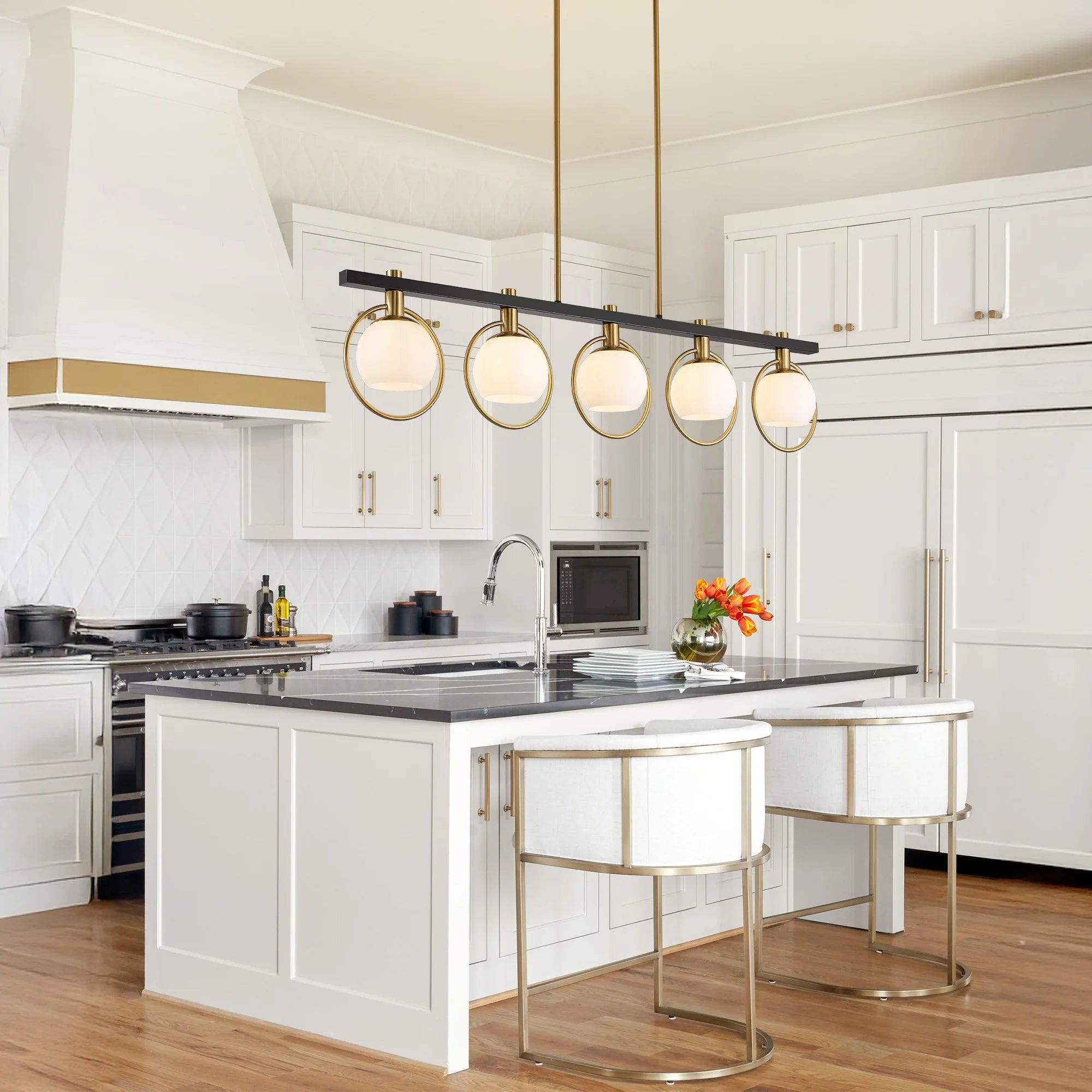 Modern 5-Light Adjustable Chandelier with