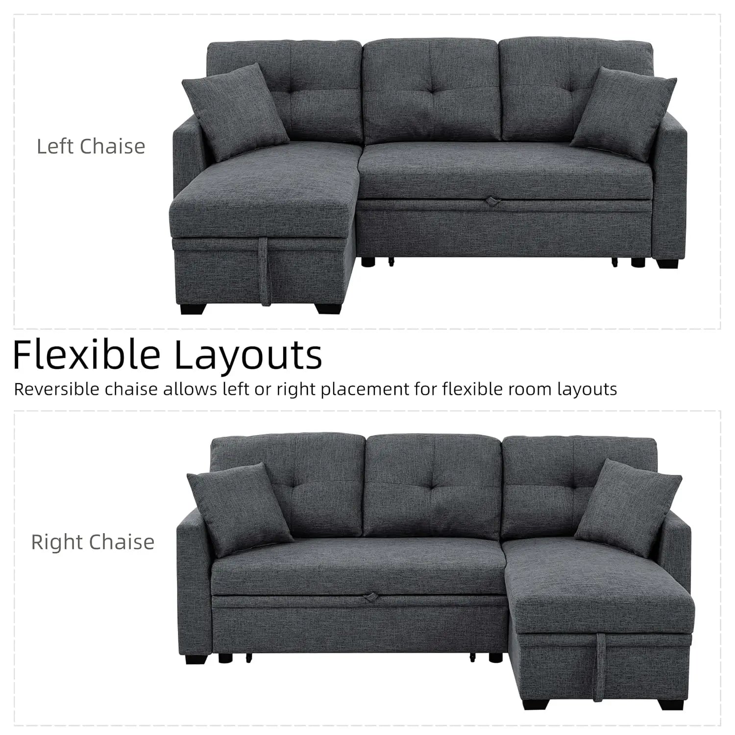 Convertible Sleeper Sofa Bed with Pull Out Couch